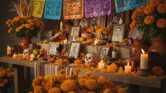 Truco secreto: decora tu Ofrenda con corchos de champaña de colores y retazos de camisetas viejas